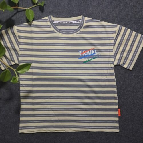 Knitted cotton striped summer t-shirt