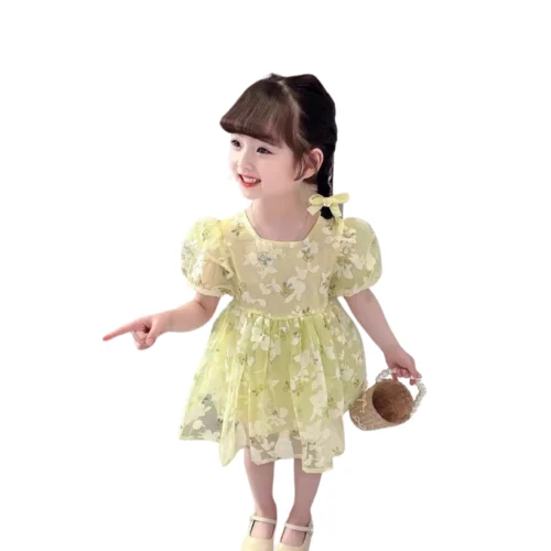 High-Quality Light Yellow Dress for Kids